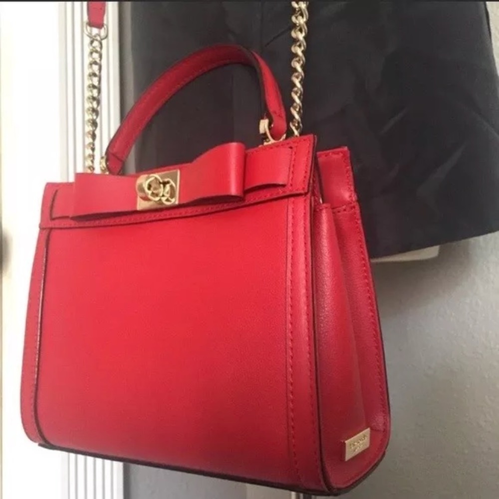 Authentic Kate Spade leather small kisslock 2 compartments Crosby /satchel - Picture 9 of 16